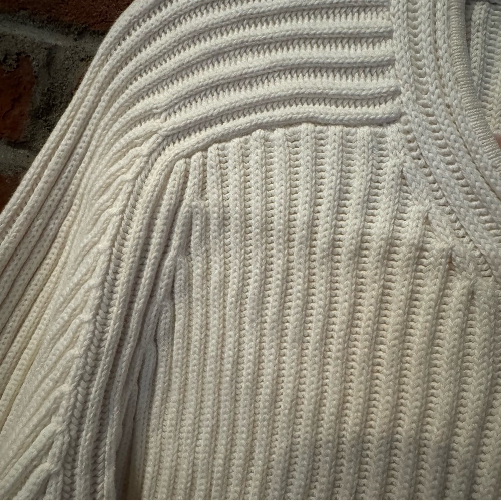 Nautica Men's white Sweater, 100% cotton, vintage 90s, Made in Hong Kong - Picture 4 of 10